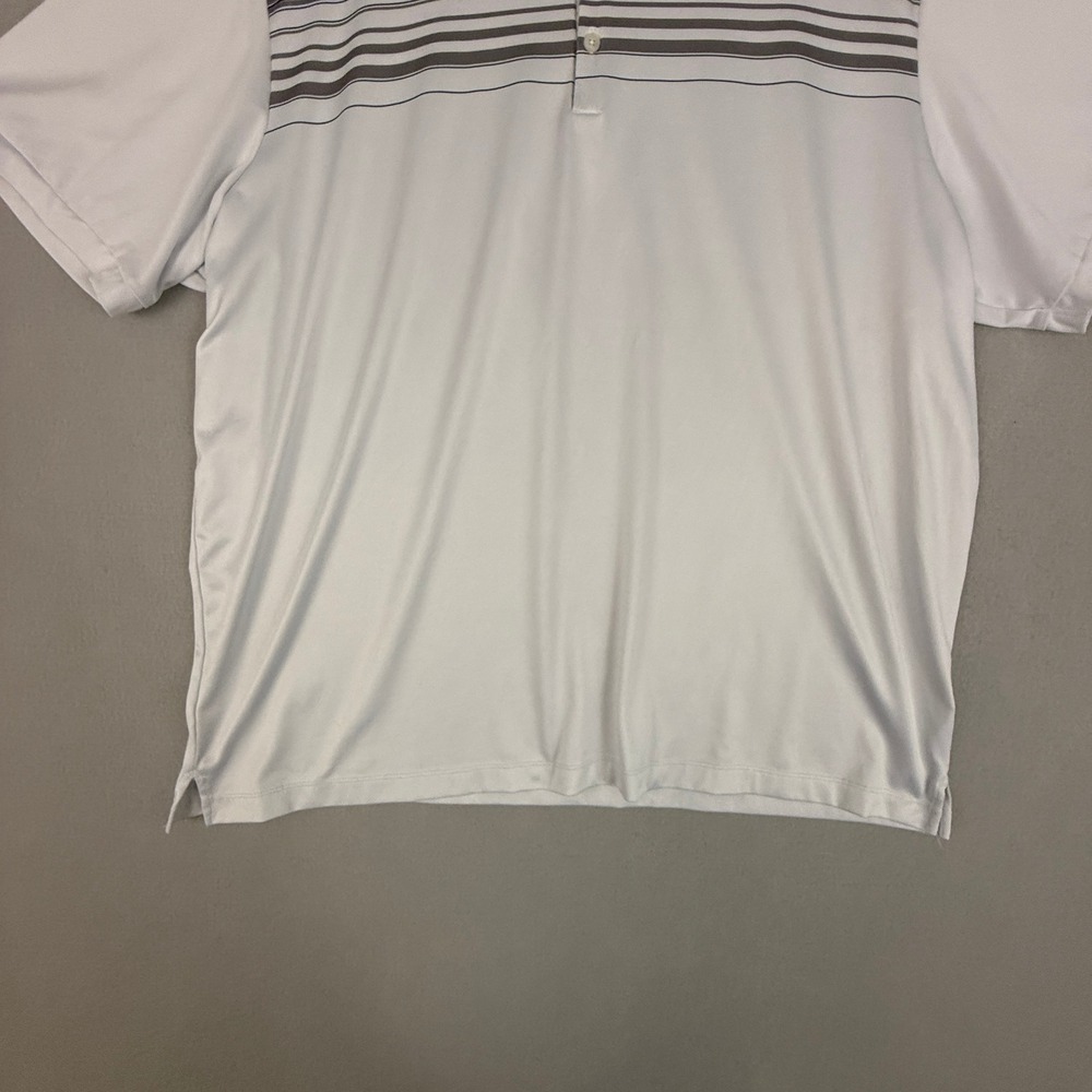 Iron Eagle Mens‎ XXL Golf Polo Shirt White Striped Short Sleeve Performance - Picture 4 of 8